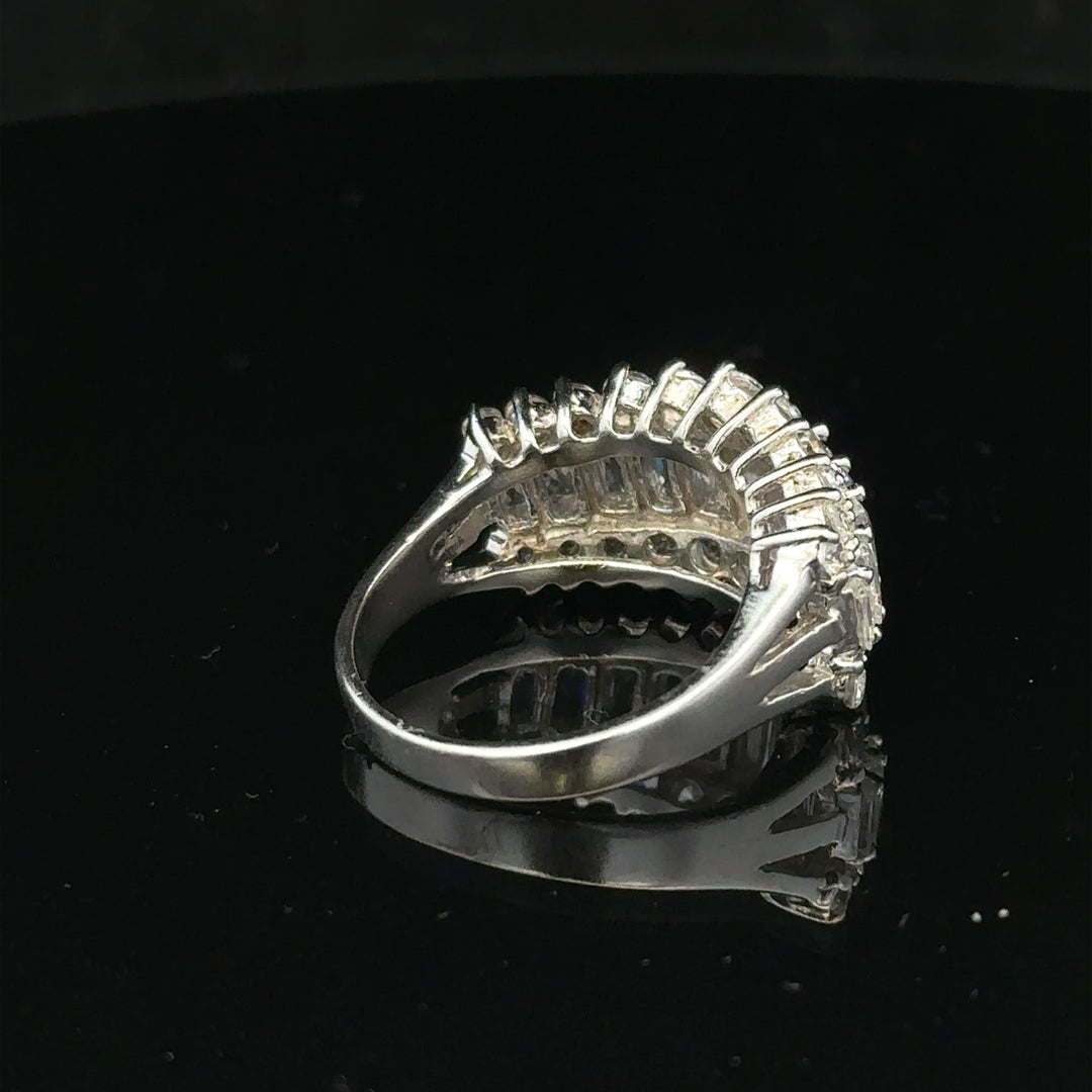 Silver ring in size P with a sleek, polished finish, designed for women or men, featuring a simple and elegant style.