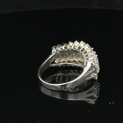 Silver ring in size P with a sleek, polished finish, designed for women or men, featuring a simple and elegant style.