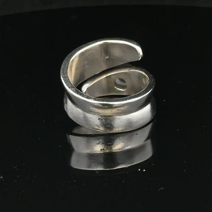 Silver ring in size R with a smooth band, unbranded, shown on a plain background in this product image.
