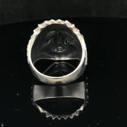 Silver ring in size Z featuring a sleek, polished design, perfect for stylish jewelry collection.