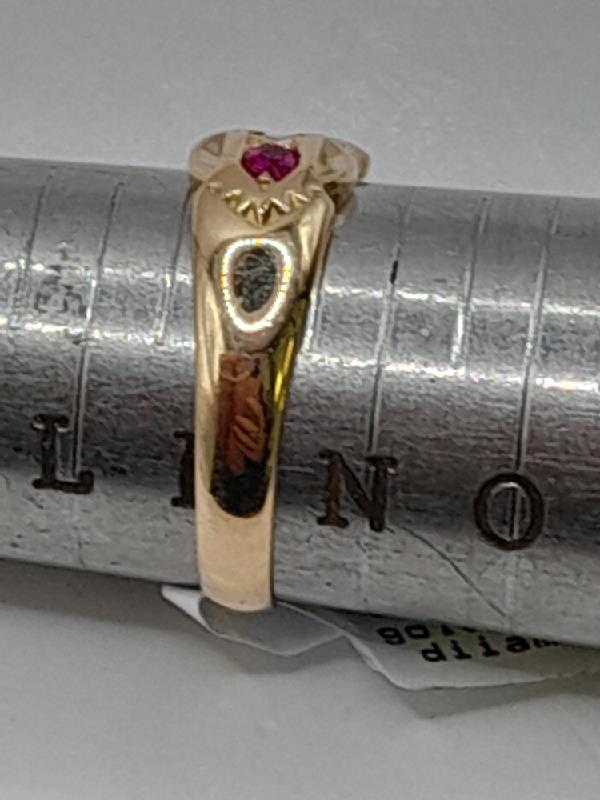 Vintage 15ct gold diamond ring in size M with intricate design, unbranded jewelry showcased on a neutral background.