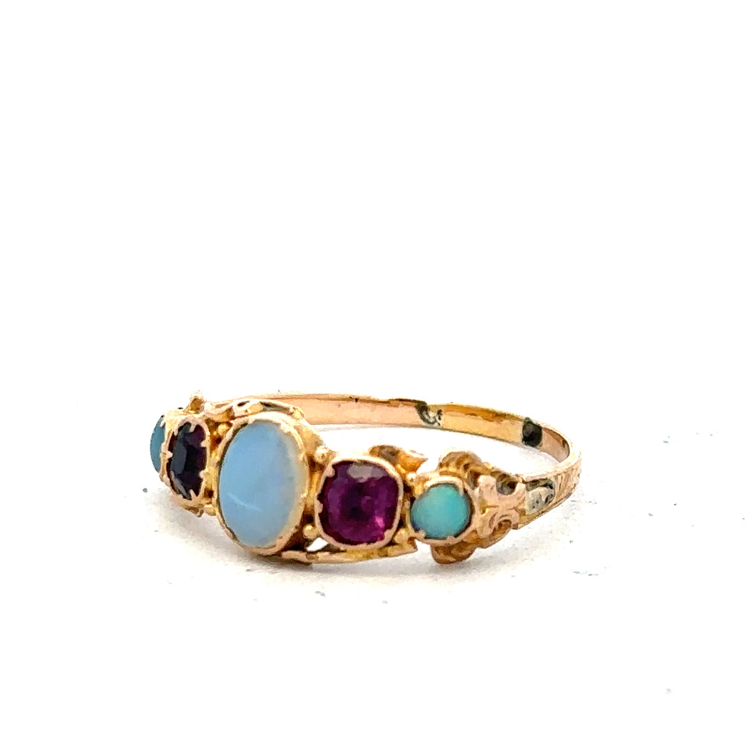 Vintage gold ring size N, unbranded, featuring a classic design and polished finish, shown on a neutral background.