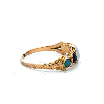 Vintage gold ring in size N with intricate detailing, featuring a classic and elegant design for timeless style.